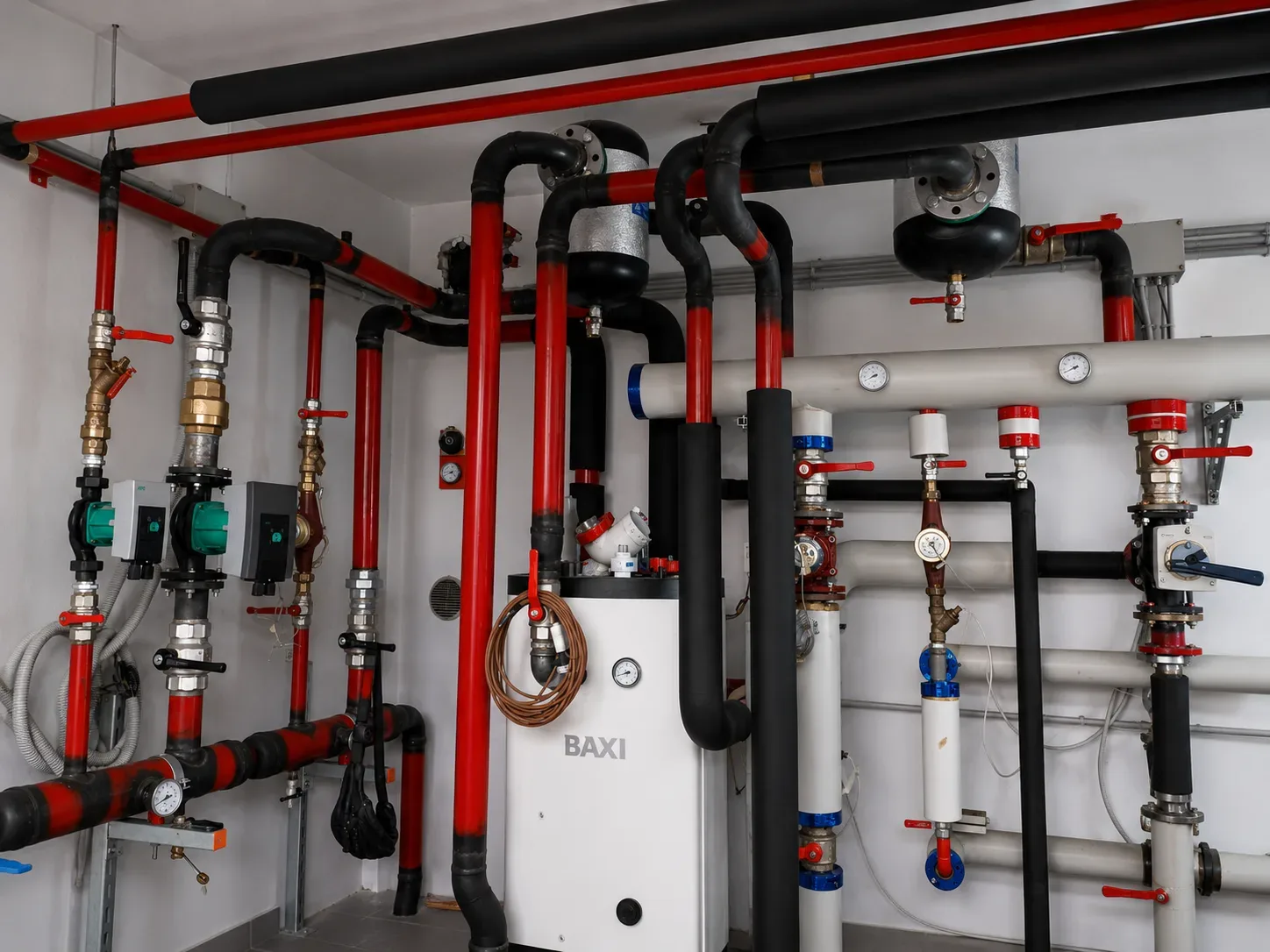 Centrale termica con impianto riscaldamento mediante pompa di calore — cantiere Royal Strutture, Castelnuovo (MO)